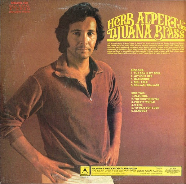 Herb Alpert & The Tijuana Brass : Warm (LP, Album, RE)