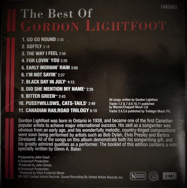 Gordon Lightfoot : The Best Of Gordon Lightfoot (CD, Comp)