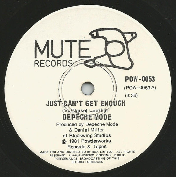 Depeche Mode : Just Can't Get Enough (7", Single, Lar)