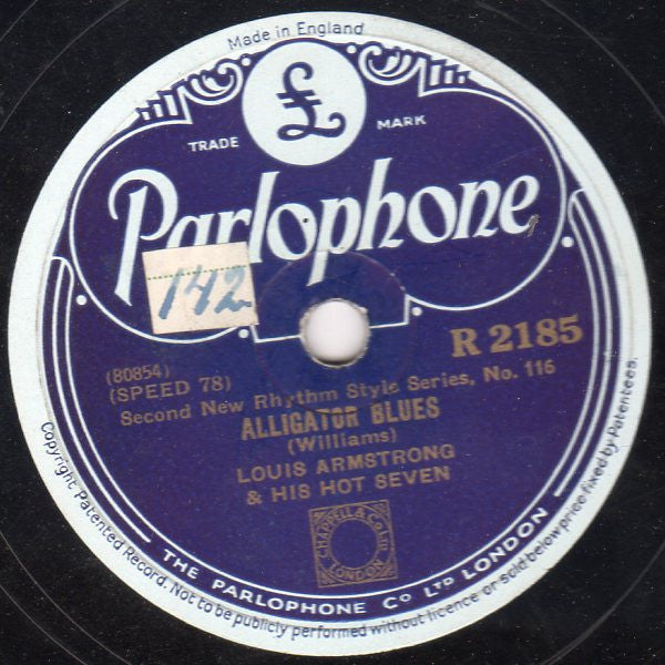 Louis Armstrong & His Hot Seven : Potato Head Blues / Alligator Blues (Shellac, 10", RP, DT )