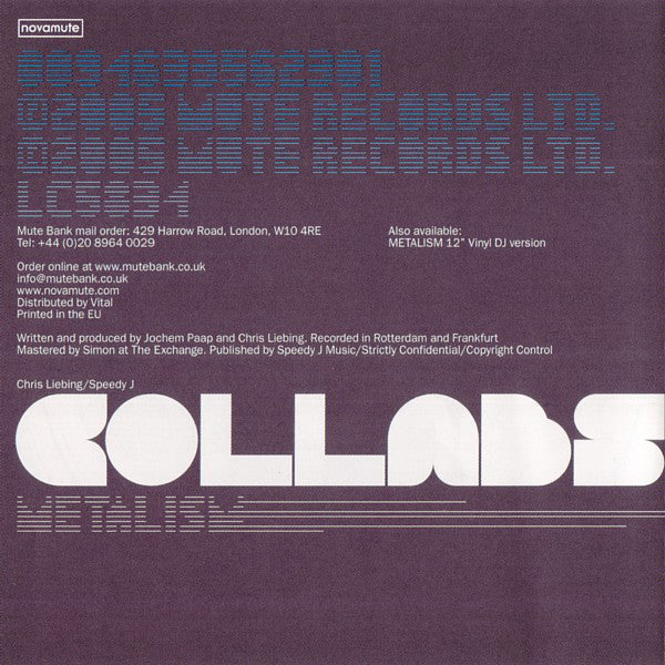 Chris Liebing / Speedy J : Collabs3000 (Metalism) (CD, Album, Enh)