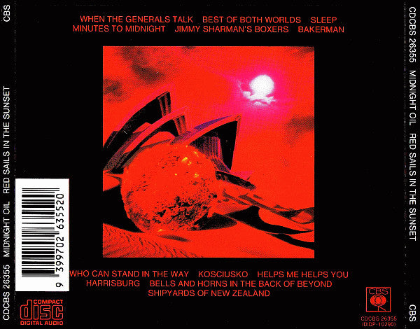 Midnight Oil : Red Sails In The Sunset (CD, Album, RE)
