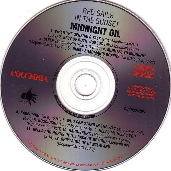 Midnight Oil : Red Sails In The Sunset (CD, Album, RE)
