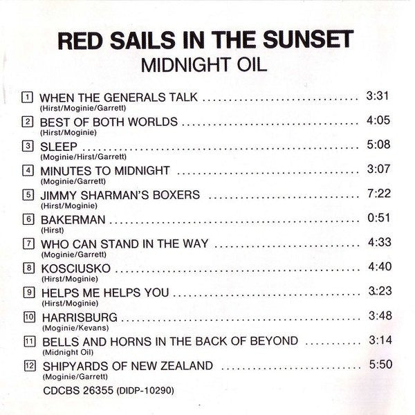Midnight Oil : Red Sails In The Sunset (CD, Album, RE)