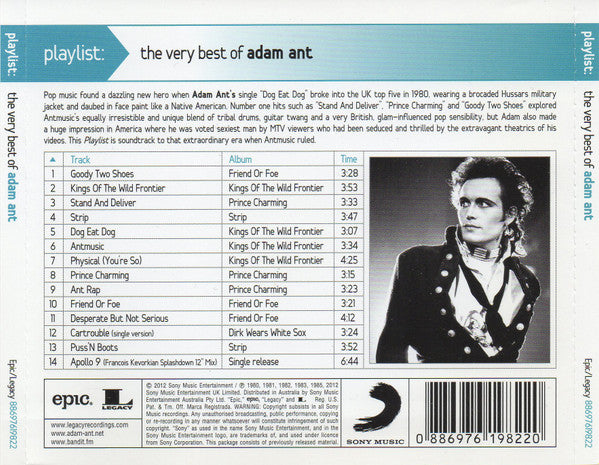 Adam Ant : Playlist: The Very Best Of Adam Ant (CD, Comp)