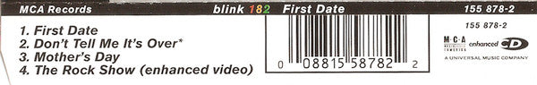 Blink-182 : First Date (CD, Single, Enh)