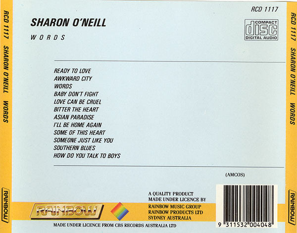 Sharon O'Neill : Words (CD, Album, RE)
