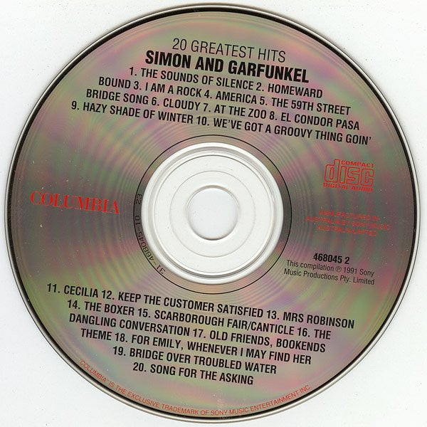 Simon And Garfunkel* : 20 Greatest Hits (CD, Comp)