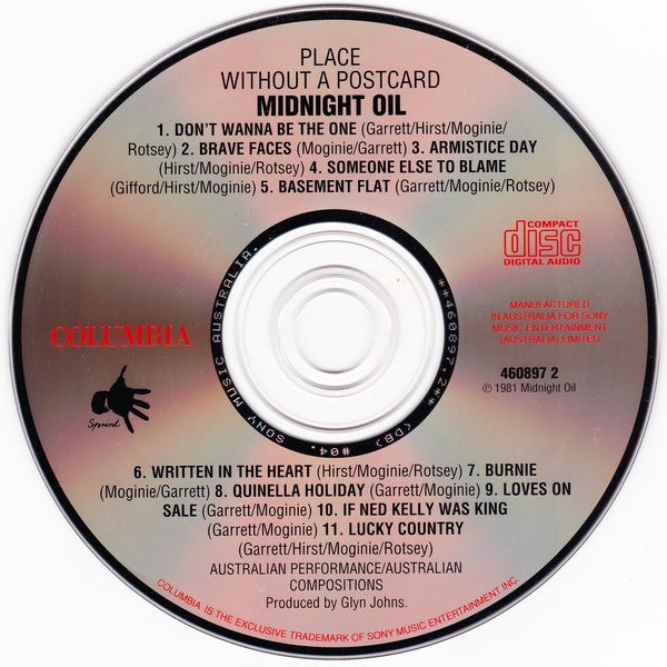 Midnight Oil : Place Without A Postcard (CD, Album, RE)