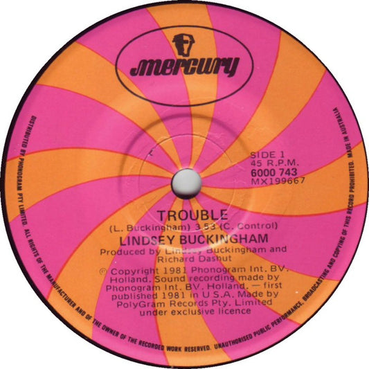 Lindsey Buckingham : Trouble (7", Single)