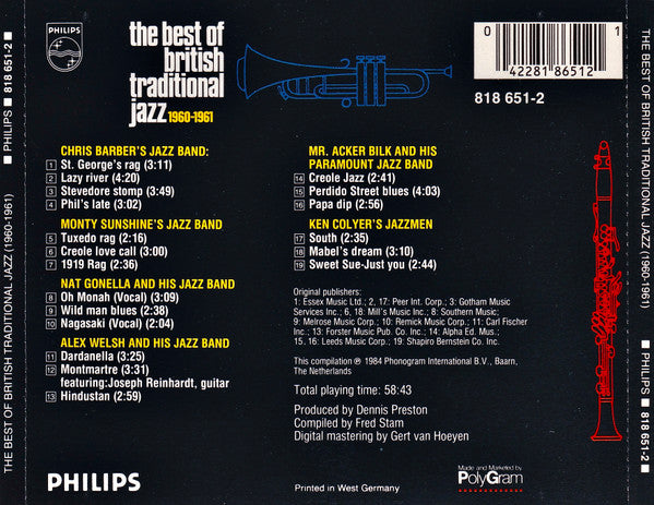 Various : The Best Of British Traditional Jazz (CD, Comp)