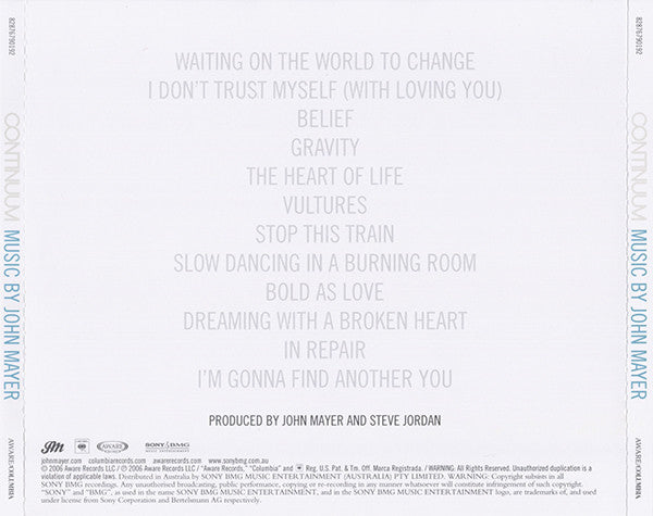 John Mayer : Continuum (CD, Album)