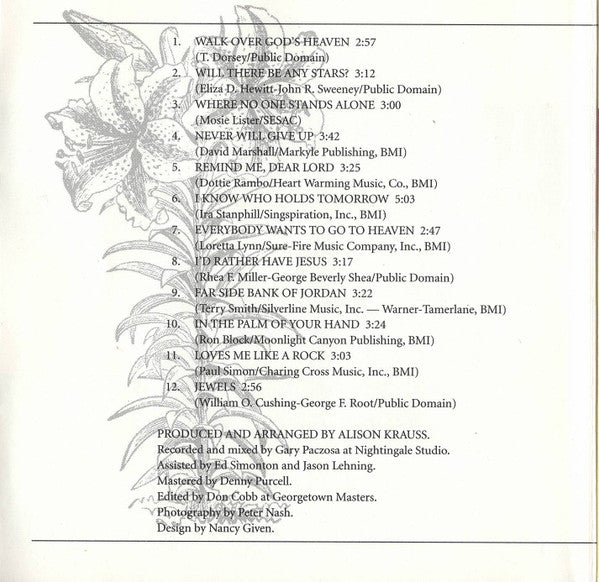 Alison Krauss And The Cox Family : I Know Who Holds Tomorrow (CD, Album)