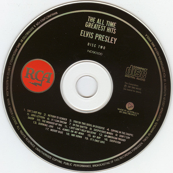 Elvis Presley : The All Time Greatest Hits (2xCD, Comp, Mono, RE, Dis)