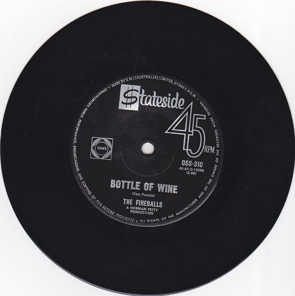 The Fireballs : Bottle Of Wine / Ain't That Rain (7", Single)