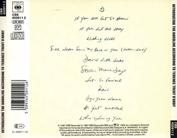 Terence Trent D'Arby : Introducing The Hardline According To Terence Trent D'Arby (CD, Album)