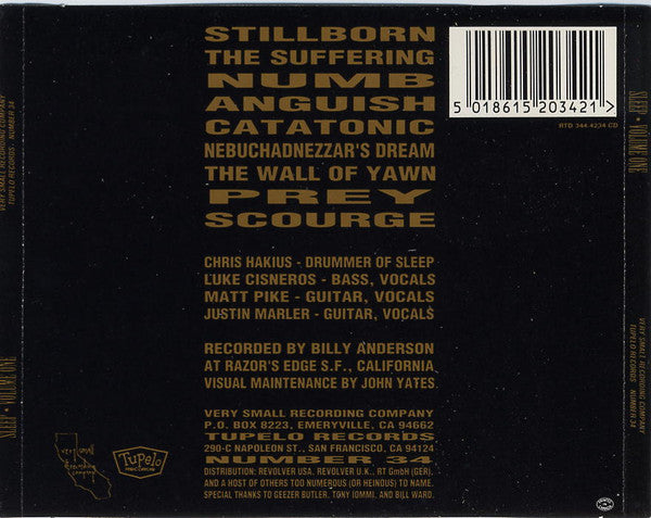 Sleep : Volume One (CD, Album)