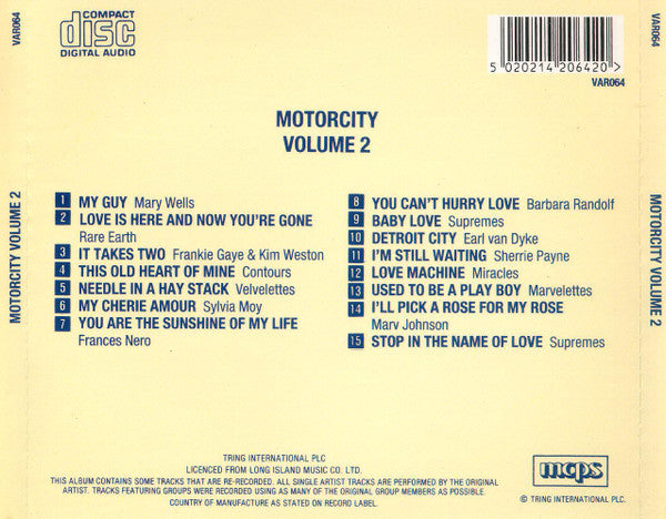 Various : Motorcity Volume 2 (CD, Comp)