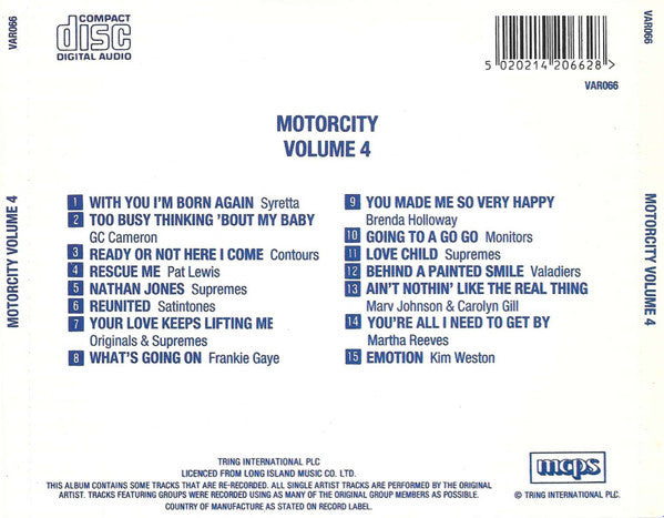 Various : Motorcity Volume 4 (CD, Comp)