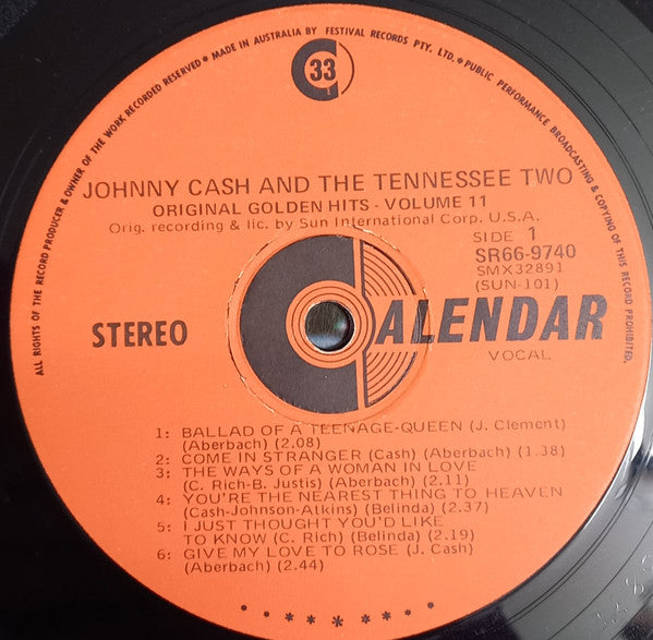 Johnny Cash And The Tennessee Two* : Original Golden Hits Volume II (LP, Comp, Ora)