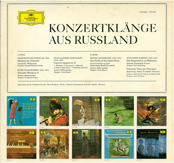 Aram Khatchaturian, Pyotr Ilyich Tchaikovsky, Modest Mussorgsky, Alexander Borodin, Nikolai Rimsky-Korsakov : Konzertklänge Aus Russland (LP, Comp, RE)