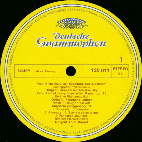 Aram Khatchaturian, Pyotr Ilyich Tchaikovsky, Modest Mussorgsky, Alexander Borodin, Nikolai Rimsky-Korsakov : Konzertklänge Aus Russland (LP, Comp, RE)