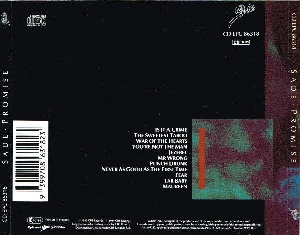 Sade : Promise (CD, Album, RE)