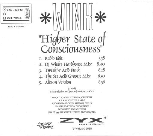 Wink* : Higher State Of Consciousness (CD, Maxi)