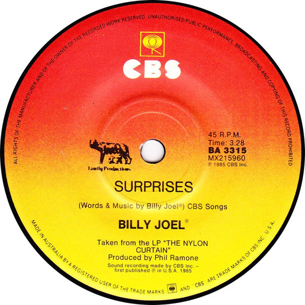 Billy Joel : You're Only Human (Second Wind) (7")
