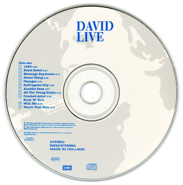 David Bowie : David Live (David Bowie At The Tower Philadelphia) (2xCD, Album, RE, RM, RP)