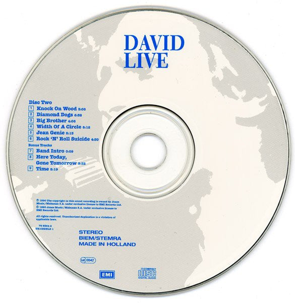 David Bowie : David Live (David Bowie At The Tower Philadelphia) (2xCD, Album, RE, RM, RP)