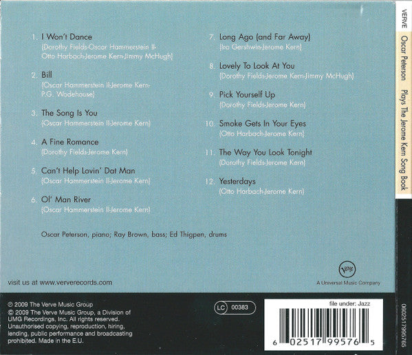 Oscar Peterson : Oscar Peterson Plays The Jerome Kern Songbook (CD, Album, RE, RM, Dig)