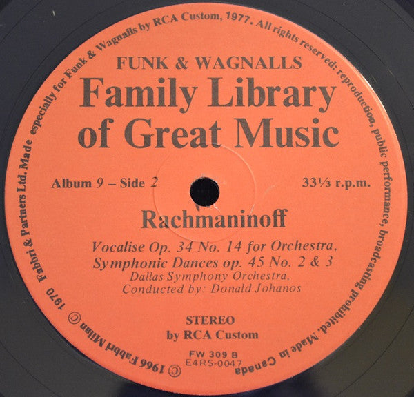 Rachmaninoff* : Piano Concerto No. 2 In C Minor / Symphonic Dances Opus 45, No. 2 And 3 / Vocalise Opus 34, No. 14 (LP, Comp)