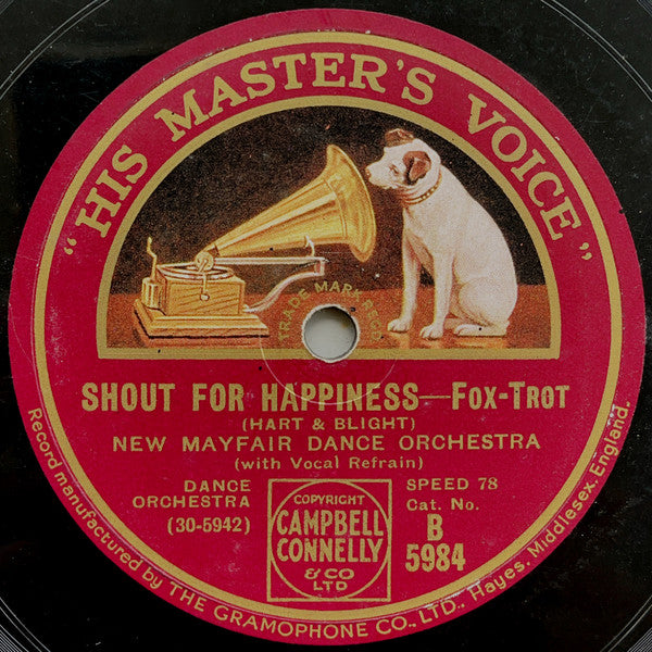 New Mayfair Dance Orchestra*, Al Bowlly : Shout For Happiness / Goodnight, Sweetheart (Shellac, 10")