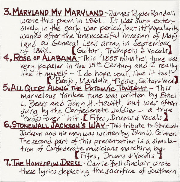 Bobby Horton : Homespun Songs Of The C.S.A., Volume 1 (CDr, Album, RE)