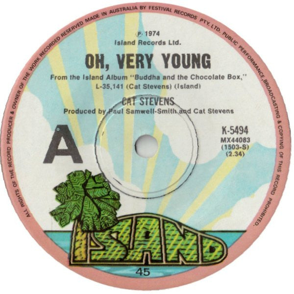 Cat Stevens : Oh, Very Young (7", Single)