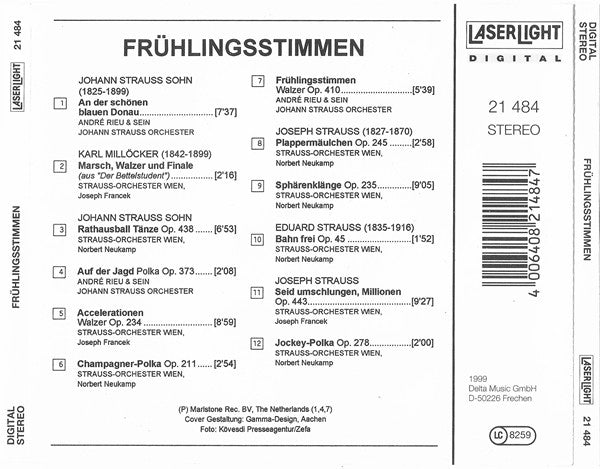 Joseph Francek & Sein The Vienna Strauss Orchestra ... André Rieu & Sein Johann Strauß Orchestra : Frühlingsstimmen (CD, Comp)