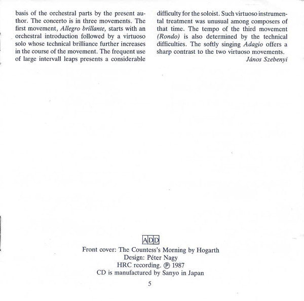 Johann Georg Albrechtsberger / Franz Anton Hoffmeister : Organ Concerto, Harp Partita / Flute Concerto (CD, RM)