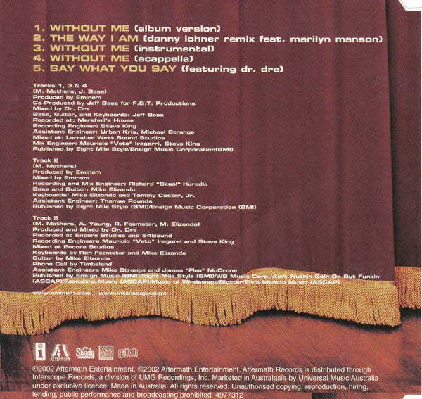 Eminem : Without Me (CD, Single)