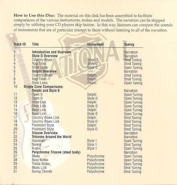 Various : National Resophonic Guitars Audio Catalog Vol. II (CD, Smplr)