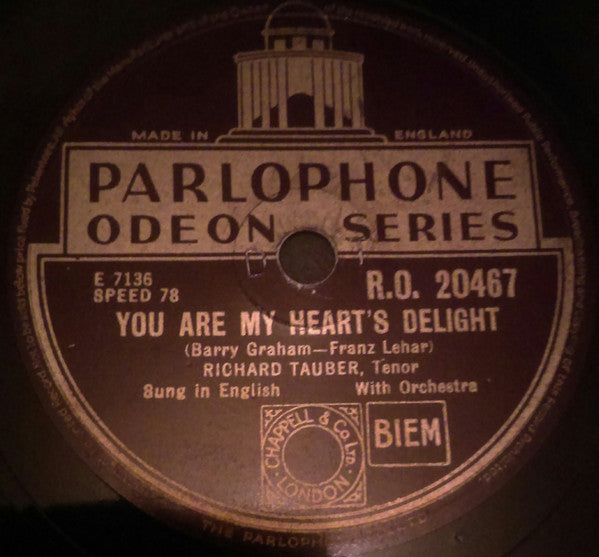 Richard Tauber : Vienna, City Of My Dreams / You Are My Heart's Delight (Shellac, 10", RP)