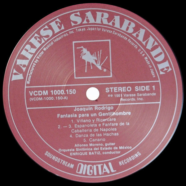 Rodrigo* - Alfonso Moreno, Enrique Batiz • Orquesta Sinfónica Del Estado De México* : Fantasia Para Un Gentilhombre / Concierto Andaluz (LP, Album, Dig)