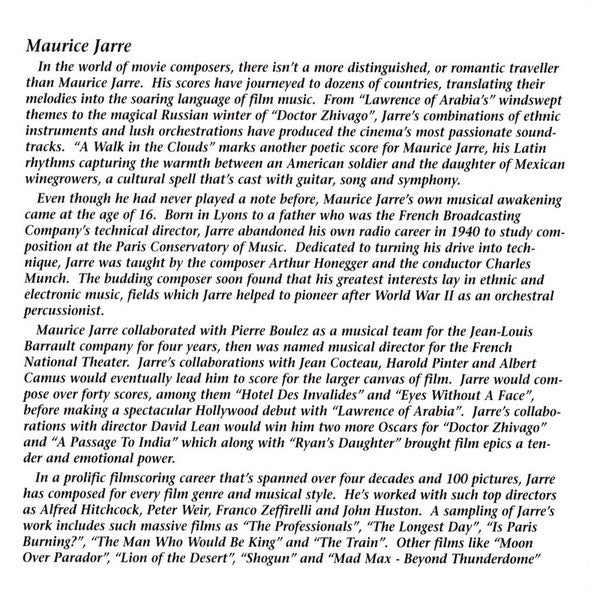 Maurice Jarre : A Walk In The Clouds (Original Motion Picture Soundtrack) (CD, Album)