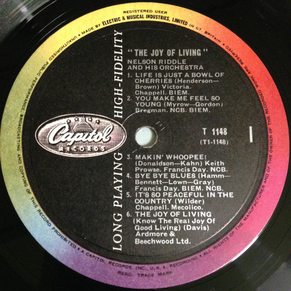 Nelson Riddle : The Joy Of Living (LP, Album, Mono)