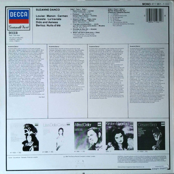 Suzanne Danco : Suzanne Danco (LP, Mono)