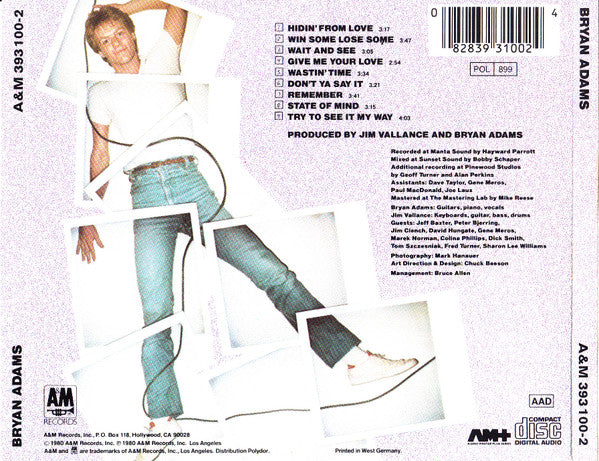 Bryan Adams : Bryan Adams (CD, Album, RE)