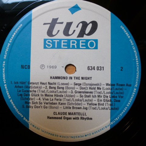 Claude Martelli : Hammond In The Night (LP, Album, RE)