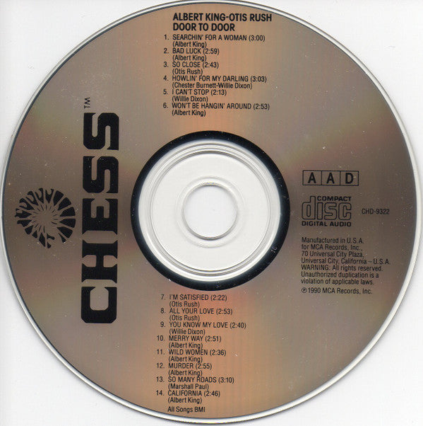 Albert King / Otis Rush : Door To Door (CD, Comp, RE)