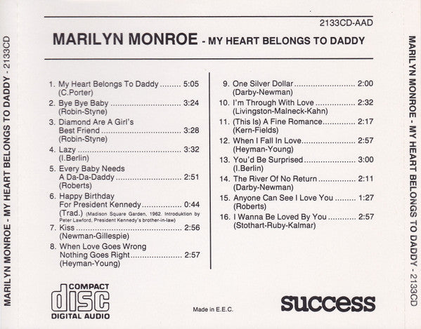 Marilyn Monroe : My Heart Belongs To Daddy (CD, Album, Comp)