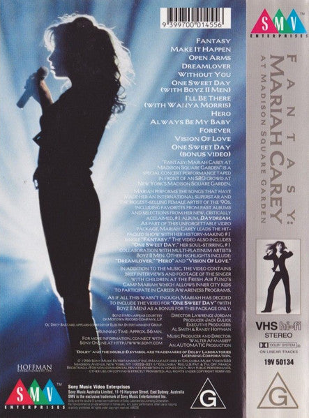 Mariah Carey : Fantasy: Mariah Carey At Madison Square Garden (VHS)